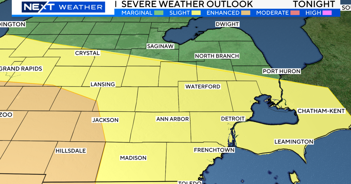 Severe storms possible overnight in southeast Michigan