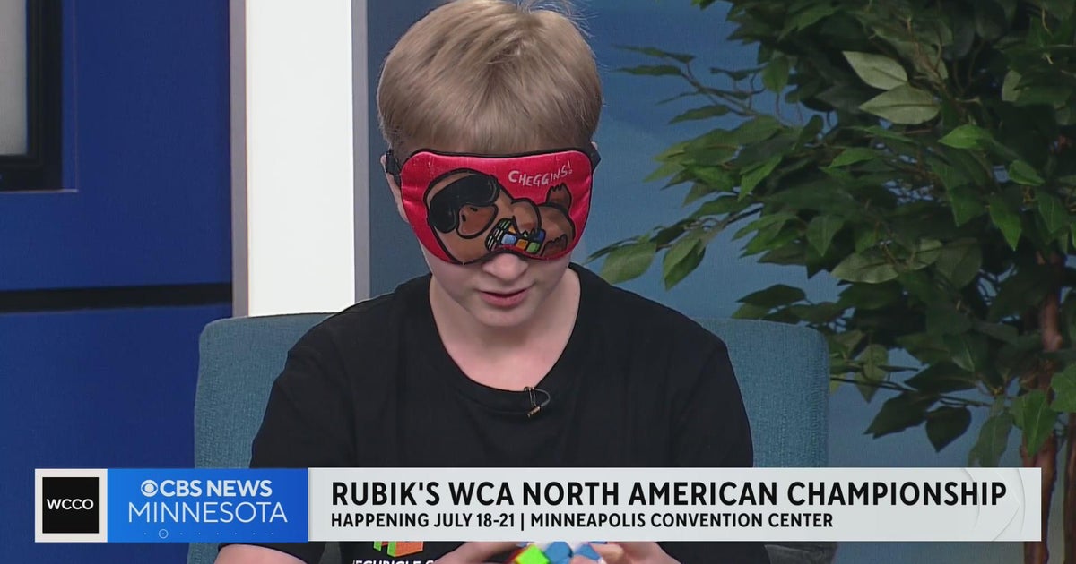 Watch Speed Cuber Charlie Eggins Solve A Rubik S Cube Blindfolded Cbs Minnesota Watch Speed Cuber Charlie Eggins Solve A Rubik S Cube Blindfolded Cbs Minnesota