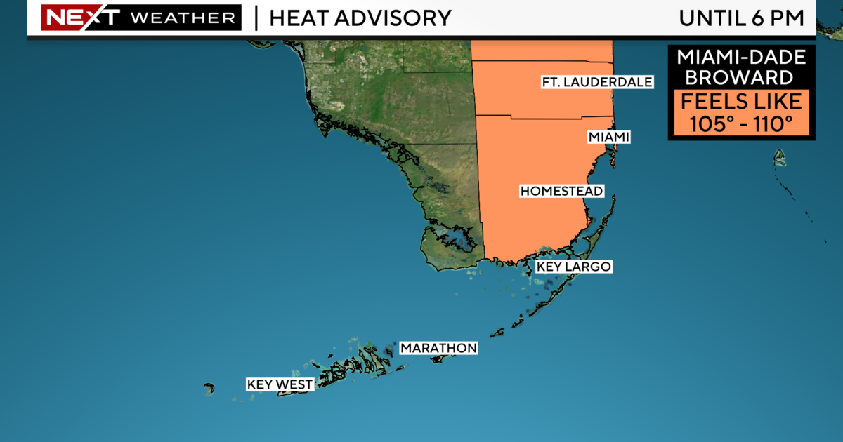 Miami-Dade, Broward under heat advisory, afternoon storms form inland and move west