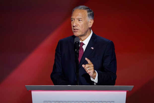 Former Secretary of State Mike Pompeo speaks on stage on the fourth day of the Republican National Convention at the Fiserv Forum on July 18, 2024 in Milwaukee, Wisconsin.