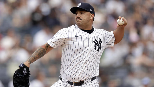 Nestor Cortes #65 of the New York Yankees pitches during the first inning against the Tampa Bay Rays at Yankee Stadium on July 20, 2024 in New York City. 
