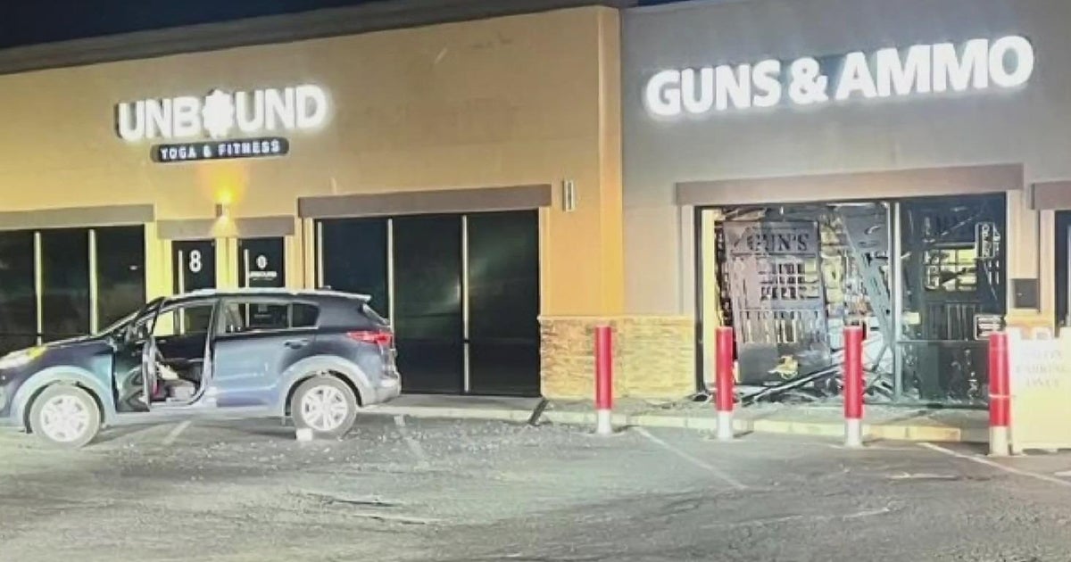 Suspect sought after solen car smashes into Orangevale gun store, firearms taken