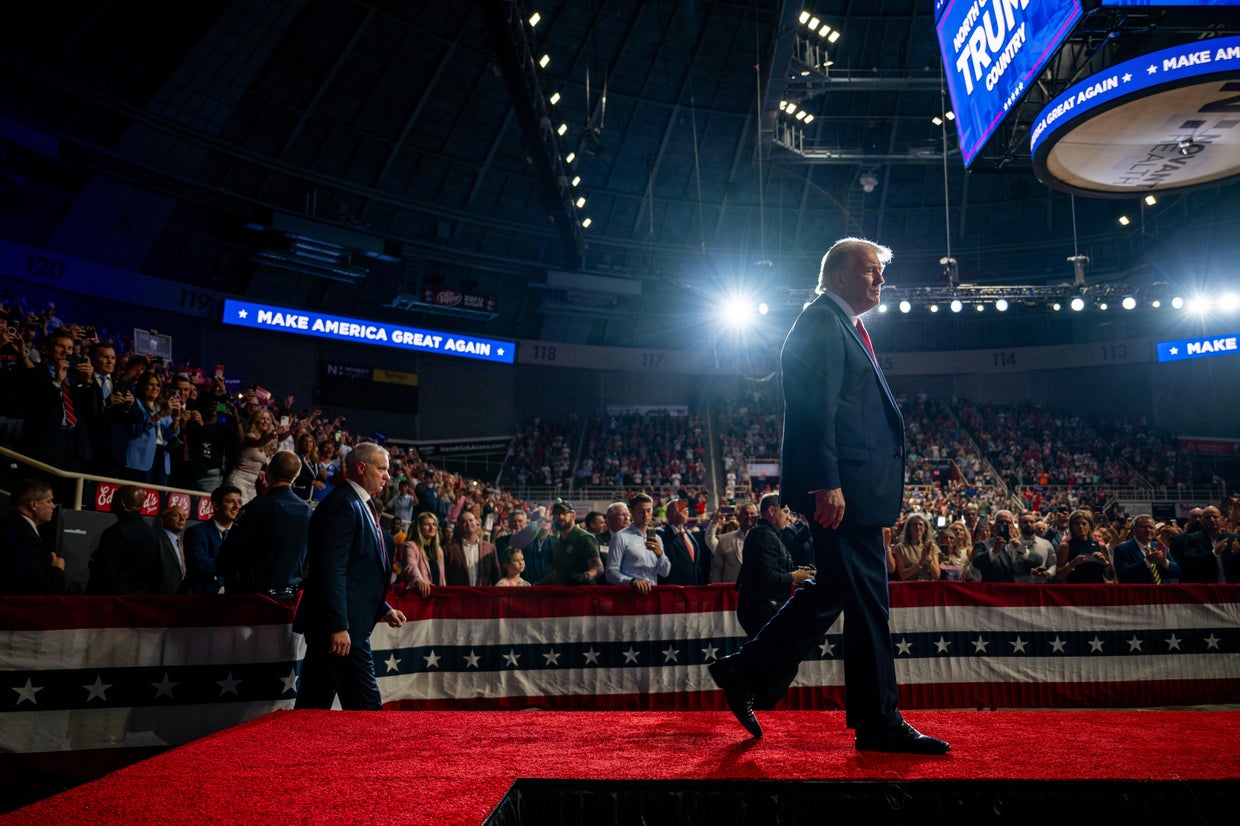 Trump holds rally in Charlotte, first since Biden exited race - CBS News