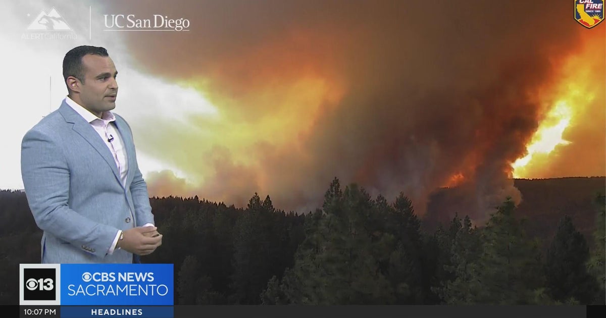 Tower camera captures firenado as Park Fire rages on near Chico