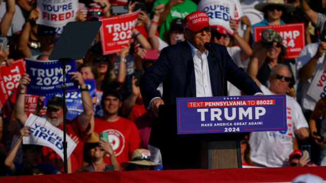 Former President Donald Trump speaks at a rally in Butler, Pennsylvania, on July 13, 2024. 