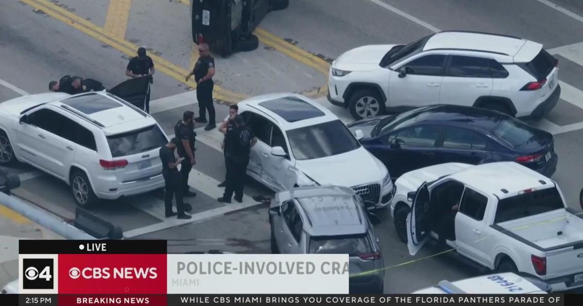 Police officer-involved rollover crash in Miami | CBS News Miami Special Report