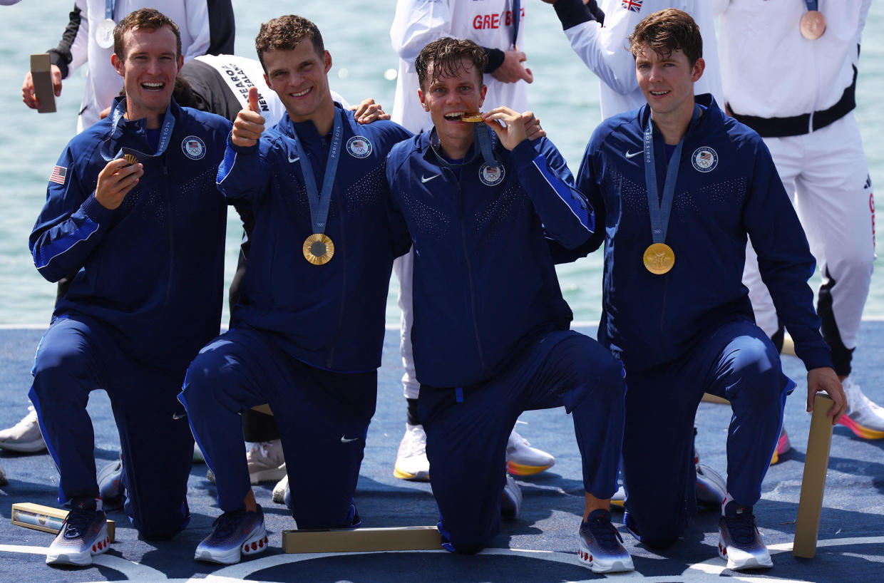 Team USA wins first rowing gold medal in men's four since 1960 Rome