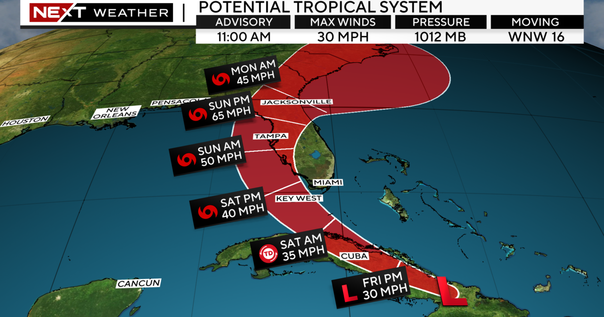Tropical storm warning, watches issued for parts of Florida ahead of disturbance