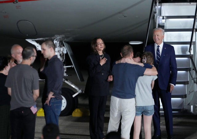 President Biden Welcomes Freed Americans At Andrews Air Force Base