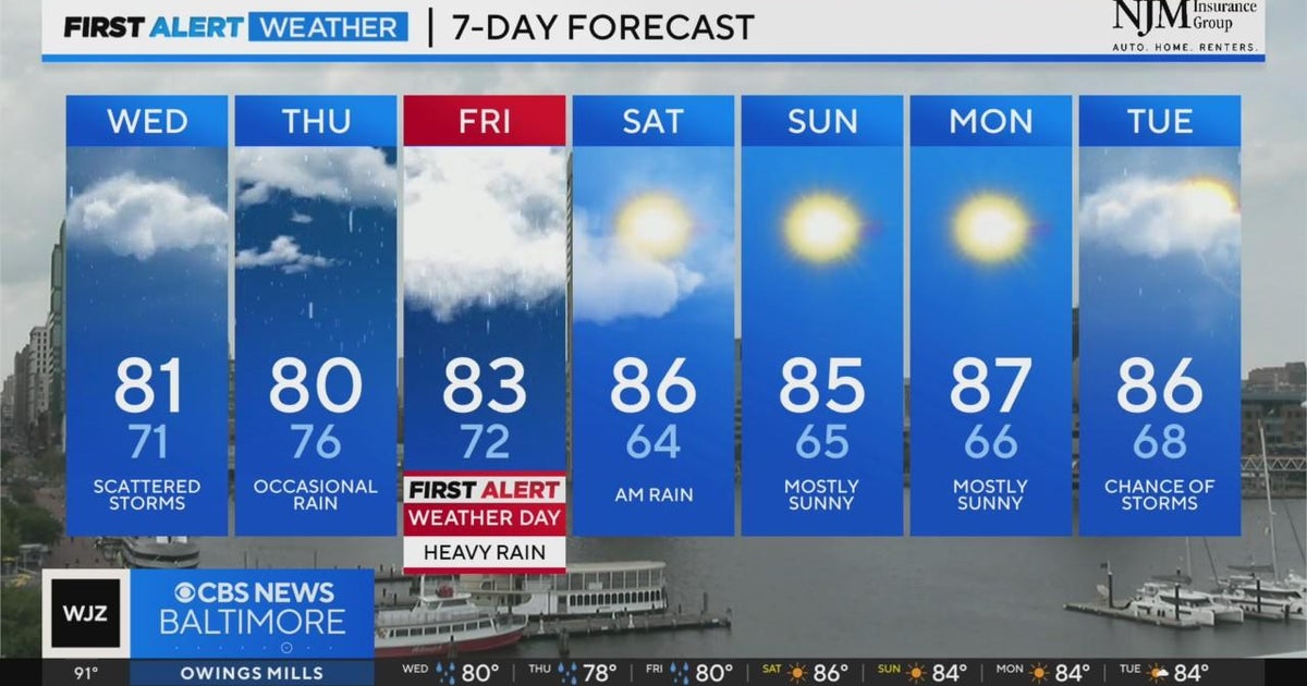Severe storm chances possible in Maryland - CBS Baltimore