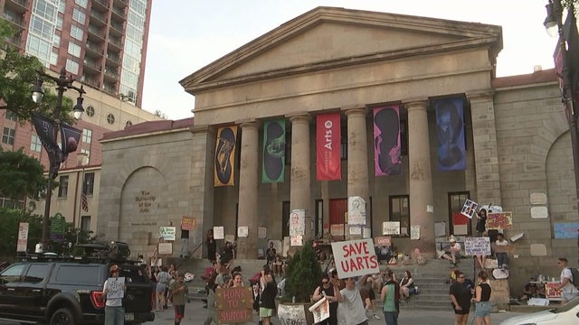 Students and supporters rally outside University of the Arts in Philadelphia 