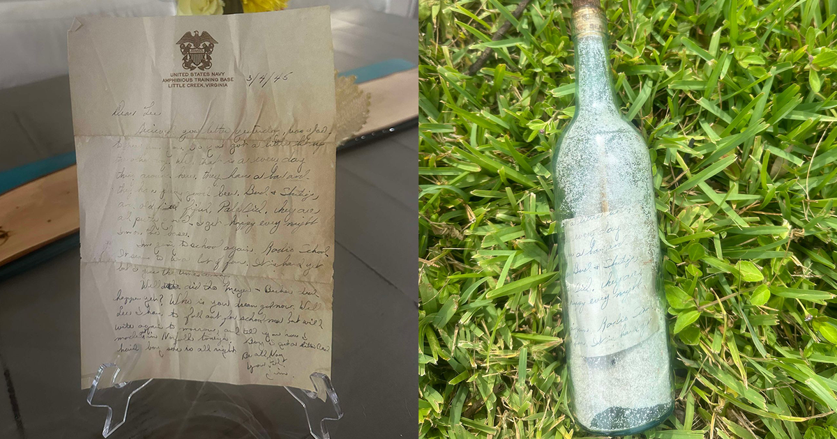 Florida woman finds WWII-era message in a bottle while cleaning up Hurricane Debby debris Florida woman finds WWII-era message in a bottle while cleaning up Hurricane Debby debris