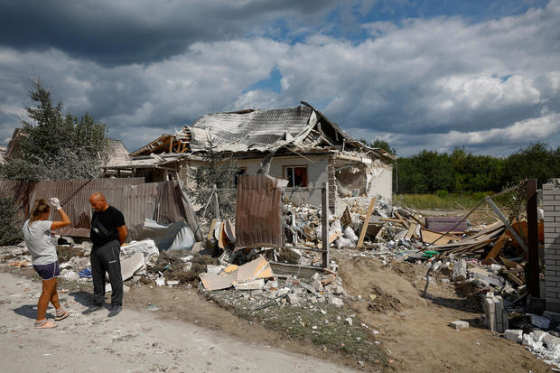 Aftermath of a Russian missile attack in Kyiv region 