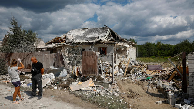 Aftermath of a Russian missile attack in Kyiv region 