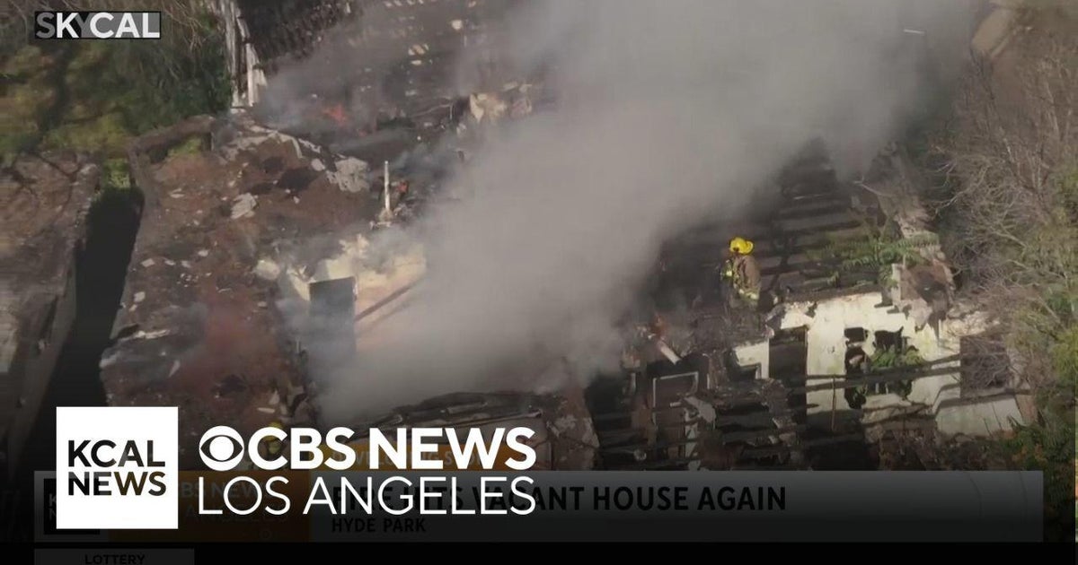 House in LA's Hyde Park catches fire — for a second time - CBS Los Angeles