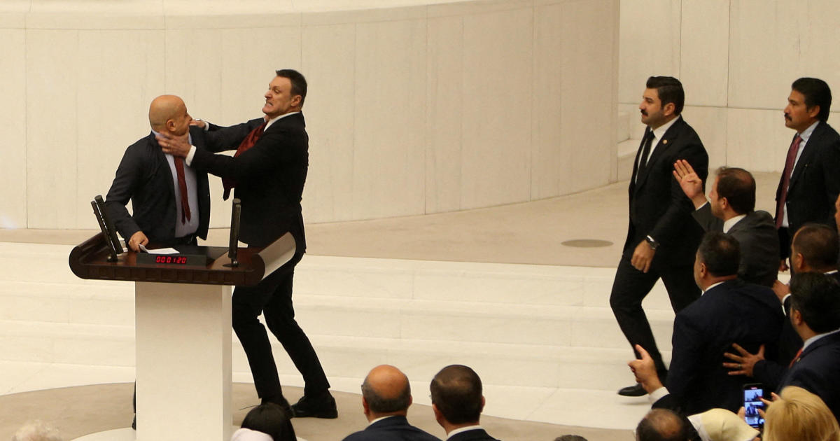 Brawl breaks out in Turkish parliament amid debate over jailed colleague