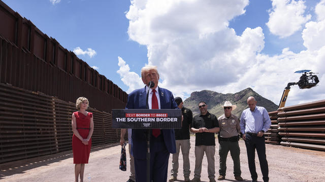 Former President Donald Trump visits border wall in Arizona 