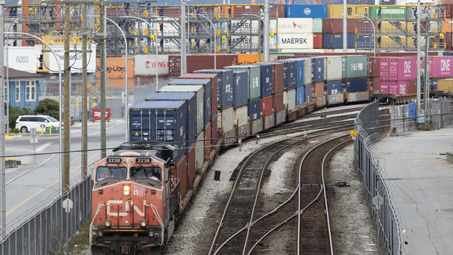 A Canadian National Railway freight train 