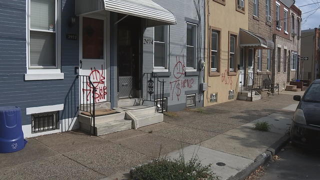 Port Richmond rowhomes vandalized with red spray paint 