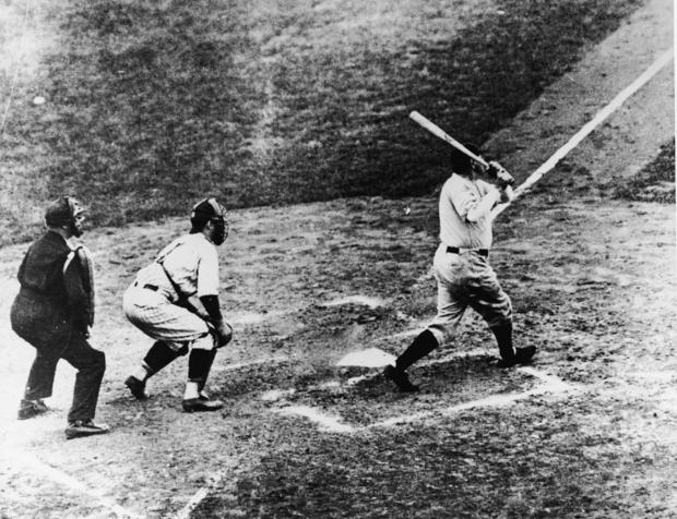 Babe Ruth Hits A Run In The Series 