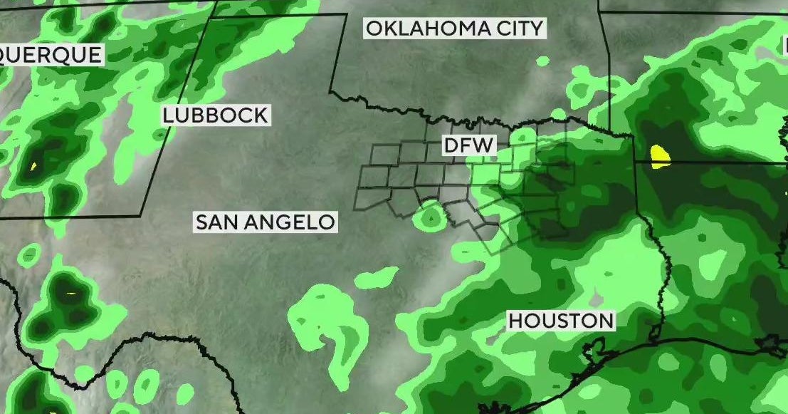 Rain chances possible across North Texas on Tuesday - CBS Texas