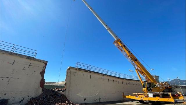 San Quentin interior wall demolition 