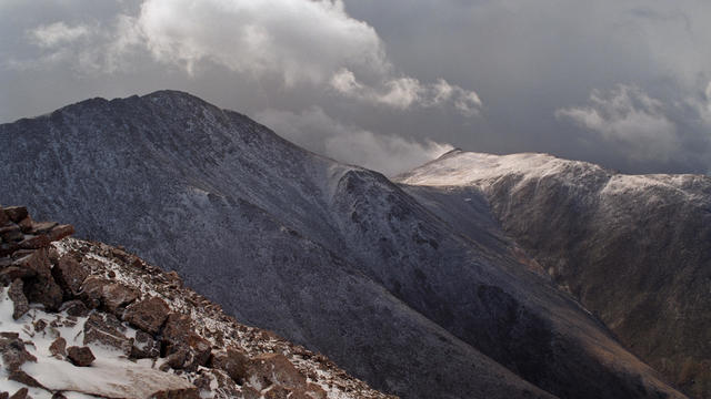 Snow storm over Mount Shavano Colorado 