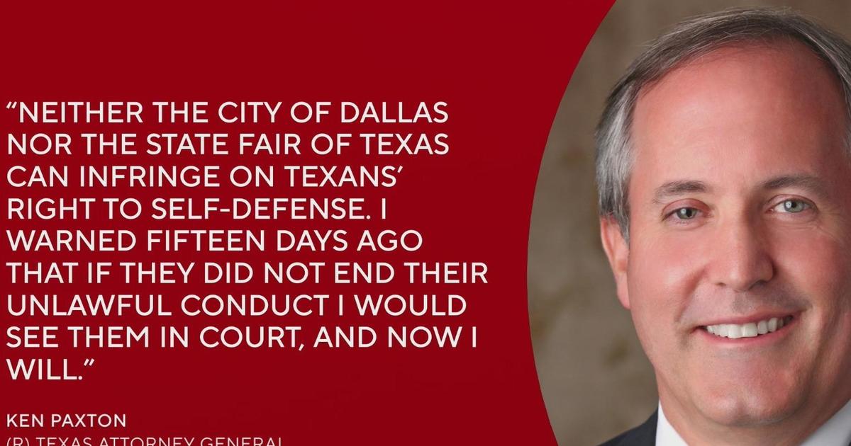 Paxton Sues Dallas Over State Fair Gun Ban