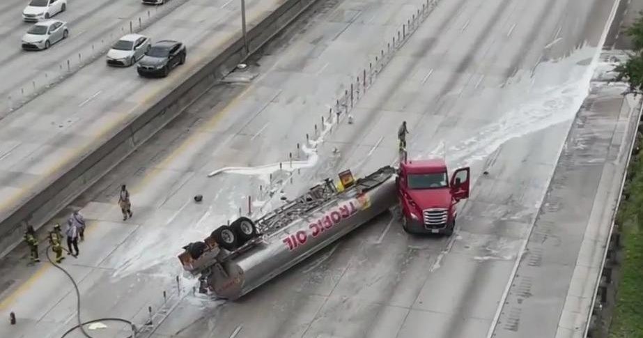 I-95 reopens after tanker truck crash in northwest Miami-Dade