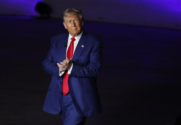 Republican presidential nominee, former President Donald Trump participates in a Fox News Town Hall with Sean Hannity at the New Holland Arena on September 04, 2024 in Harrisburg, Pennsylvania. 