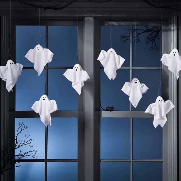 8-count Halloween decor kit ghosts 