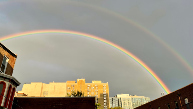 Double rainbow over Philadelphia, Saturday, Sept. 7, 2024 