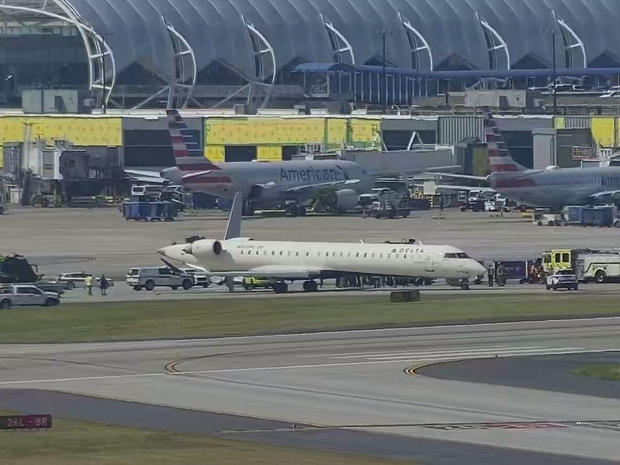 A Delta Air Lines plane is seen after a collision on the tarmac at Hartsfield-Jackson International Airport in Atlanta, Sept. 10, 2024. 