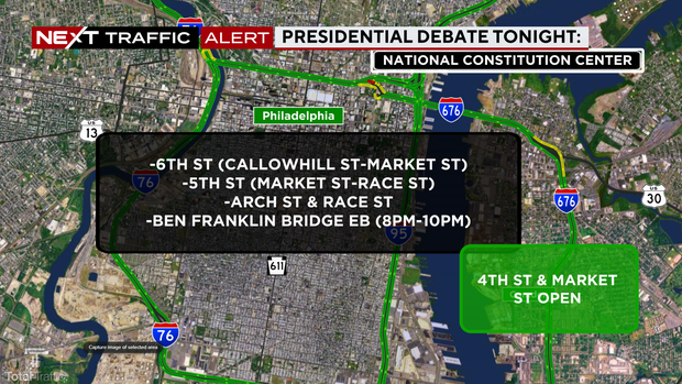 Presidential debate traffic info