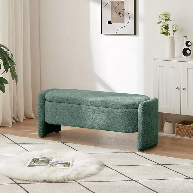 Oval bedroom storage bench