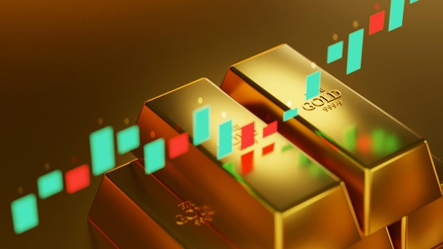 Gold bars, wealth and investment, 3d rendering 