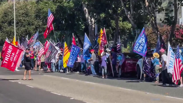 Trump supporters in Woodside 