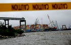 Site Of The Francis Scott Key Bridge Collapse In Baltimore 