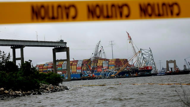 Site Of The Francis Scott Key Bridge Collapse In Baltimore 