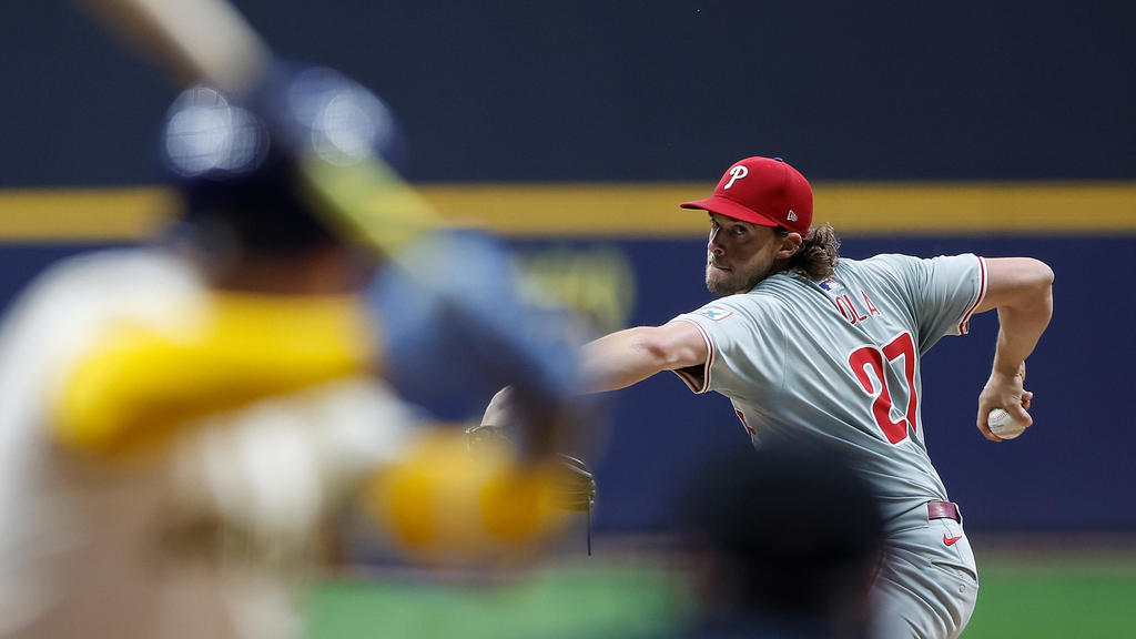 Philadelphia Phillies fall to Milwaukee Brewers in 9th inning despite
Aaron Nola's strong outing