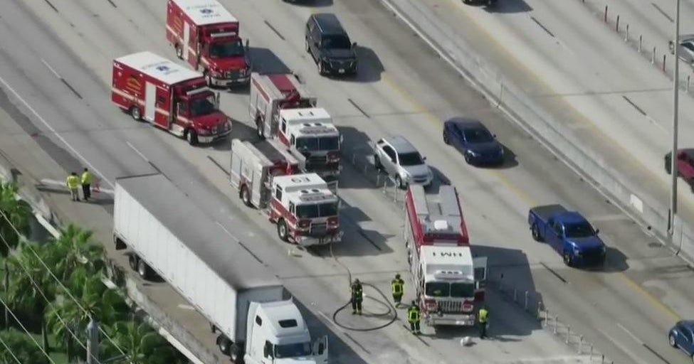 Fuel spill on I-95 causes major delays in Miami-Dade Fuel spill on I-95 causes major delays in Miami-Dade