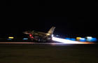 An Israeli fighter jet takes off at an unidentified location to conduct strikes on Hezbollah targets in southern Lebanon 