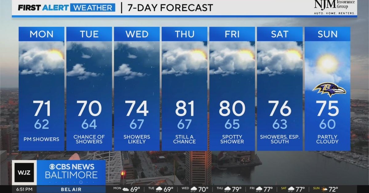 More rain Monday in Maryland - CBS Baltimore