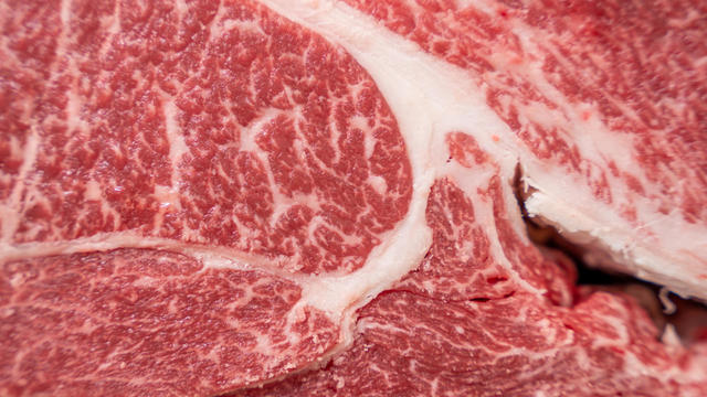 Close up of marble texture of thai wagyu, Wagyu Beef. 