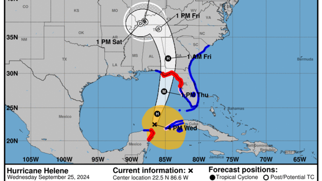 Hurricane Helene map 