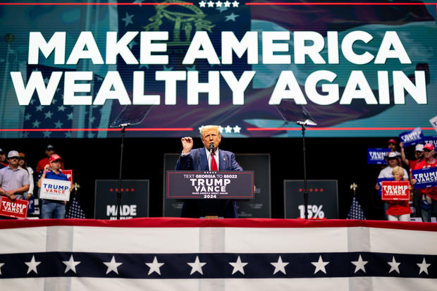 Former President Donald Trump Delivers Remarks On The Economy In Savannah, Georgia 