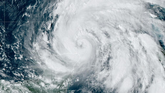 Hurricane Helene moves into the Gulf of Mexico in a satellite image captured at 4:20 p.m. ET, Sept. 25, 2024. 