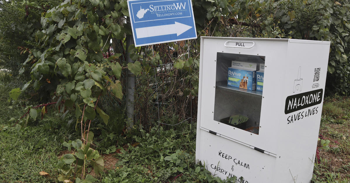 Old newspaper vending machines deliver the opioid overdose drug Narcan instead of news