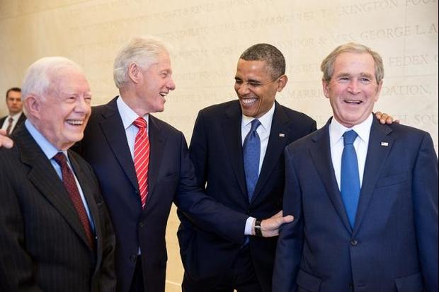 Former Presidents Carter, Clinton, Obama and Bush 