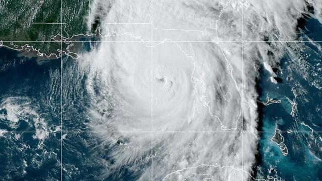 Hurricane Helene makes its way toward Florida's Gulf Coast in this satellite image captured at 4 p.m., Sept. 26, 2024. 